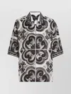 Dolce & Gabbana Camicia Hawaii In Lino Stampa Maiolica