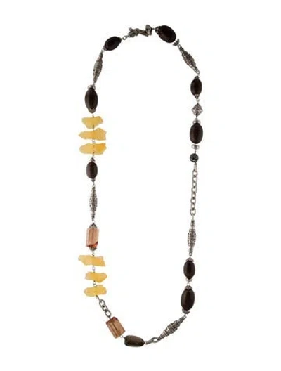 Pre-owned Dolce & Gabbana Resin & Lucite Station Necklace, 40" In Multi