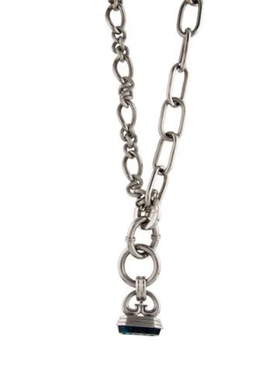 Pre-owned Dolce & Gabbana Resin Logo Pendant Necklace, 27" In Multi