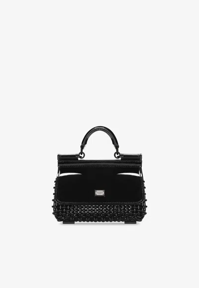 Dolce & Gabbana Resin Sicily Box Top Handle Bag In Black