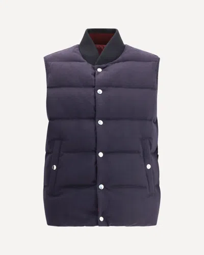 Dolce & Gabbana Reversible Down Vest In Blue
