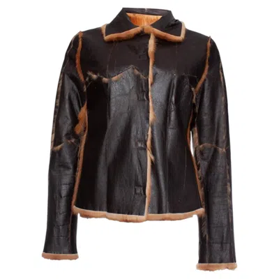 Pre-owned Dolce & Gabbana , Reversible Fur Coat In Black