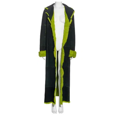 Pre-owned Dolce & Gabbana Reversible Green Fur Coat, Fw 2000