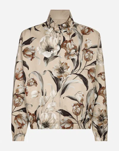Dolce & Gabbana Reversible Floral Print Jacket In Neutrals