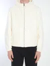 Dolce & Gabbana Reversible Leather Jacket Hood Drawstring In White