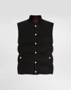 Dolce & Gabbana Quilted Sleeveless Reversible Ribbed Collar Jacket In Black