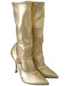 Dolce & Gabbana Elegant Gold Ankle Boots Socks With Rhinestones