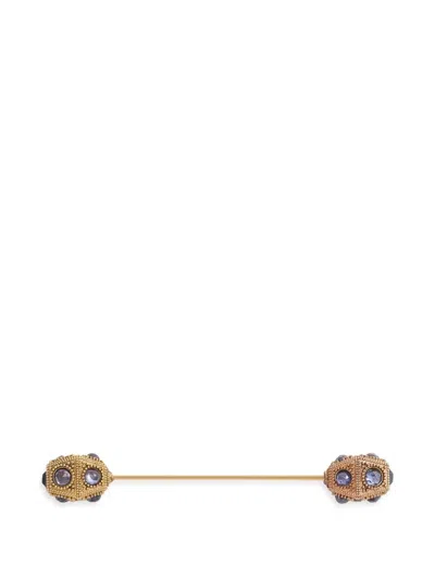 Dolce & Gabbana Rhinestone Brooch In Gold
