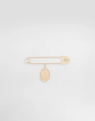 Dolce & Gabbana Rhinestone Brooch In Gold