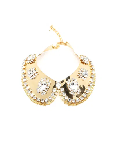 Dolce & Gabbana Rhinestone Collar Necklace In Brown