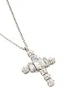 Dolce & Gabbana Cross Necklace With Rhinestones Accessories In Metallic