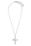 Dolce & Gabbana Cross Necklace With Rhinestones Accessories In Metallic
