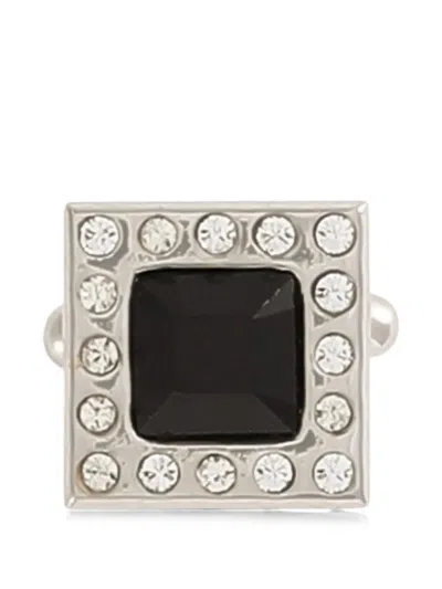 Dolce & Gabbana Rhinestone Cufflinks In Silver