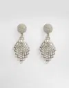 Dolce & Gabbana Rhinestone-detailed Maxi-drop Earrings With Dg Logo In Silver