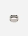 Dolce & Gabbana Logo-plaque Rhinestone-embellished Band Ring In Red