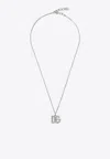 Dolce & Gabbana Fine Link Necklace With Rhinestone-detailed Dg Logo In Silver