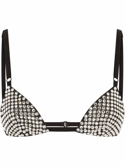 Dolce & Gabbana Crystal-embellished Bralette In Black