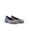 Dolce & Gabbana Rhinestone-embellished Denim Ballerina Shoes In Blue