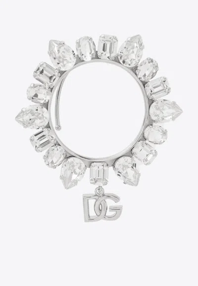 Dolce & Gabbana Rhinestone Embellished Ear Cuff In Metallic