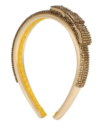 Dolce & Gabbana Kids' Rhinestone-embellished Hairband In Gold