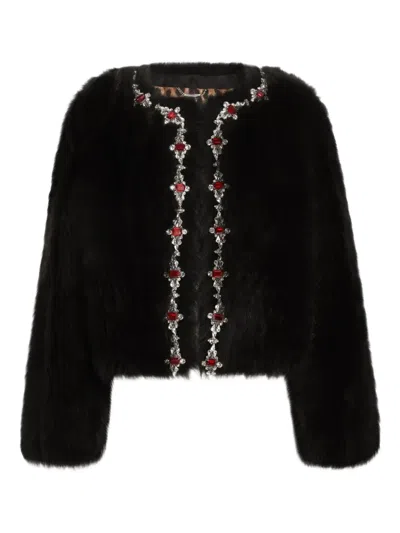 Dolce & Gabbana Rhinestone-embellished Jacket In Black