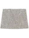 Dolce & Gabbana Rhinestone-embellished Miniskirt In Silver