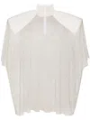 Dolce & Gabbana Mesh Blouse With Rhinestone Appliqués In Weiss