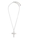 Dolce & Gabbana Cross Necklace With Rhinestones Accessories In Metallic