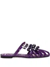 Dolce & Gabbana Rhinestone-embellished Sandals In Purple