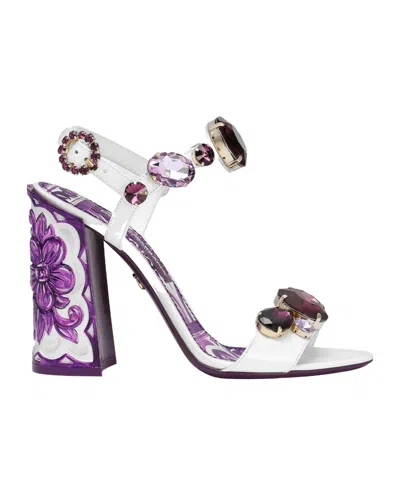 Dolce & Gabbana Rhinestone-embellished Sandals In White