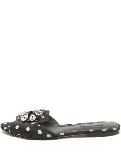 Pre-owned Dolce & Gabbana Rhinestone-embellished Slides