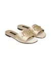 Dolce & Gabbana Rhinestone-embellishment Slides In Gold