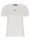Dolce & Gabbana White T-shirt With Dg Logo On The Front Finished With Rhinestones