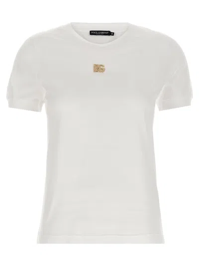 DOLCE & GABBANA DOLCE & GABBANA RHINESTONE LOGO T SHIRT