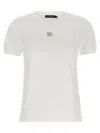 Dolce & Gabbana White Jersey Dg Logo Plate T-shirt In White