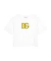 Dolce & Gabbana Girl's Embellished Interlocked Logo-print T-shirt In White