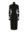 Dolce & Gabbana Calf-length Dress In Jersey Milano Rib With Rhinestones