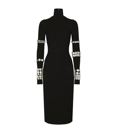 DOLCE & GABBANA RHINESTONE MIDI DRESS