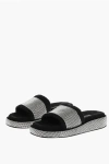 Dolce & Gabbana Terrycloth Sliders With Fusible Rhinestones