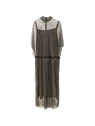 Pre-owned Dolce & Gabbana Rhinestone-embellished Maxi Dress In Black