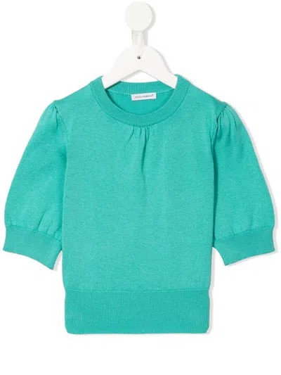 Dolce & Gabbana Kids' Rib-knit Trim Jumper In Blue
