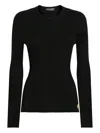 Dolce & Gabbana Long Sleeve Ribbed Knit Cardigan In Black