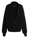 Dolce & Gabbana Chunky Knit Ribbed Cardigan With Long Sleeves In Black