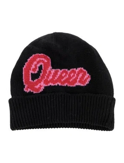 Pre-owned Dolce & Gabbana Ribbed Cashmere Beanie In Black