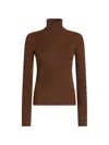 Dolce & Gabbana Ribbed Cashmere Turtleneck Pullover In Brown