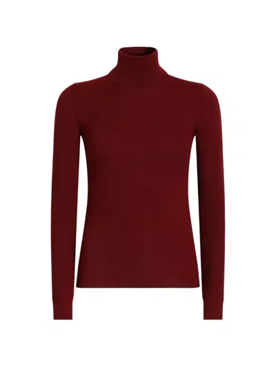 Dolce & Gabbana Ribbed Cashmere Turtleneck Pullover In Red
