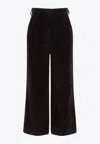 Dolce & Gabbana Ribbed Corduroy Culottes Pants In Brown