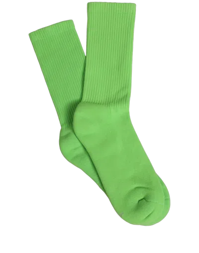 Dolce & Gabbana Ribbed Cotton Socks In Green