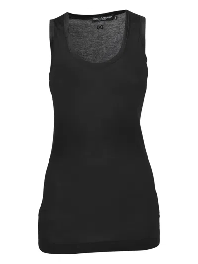 Pre-owned Dolce & Gabbana Ribbed Cotton Top