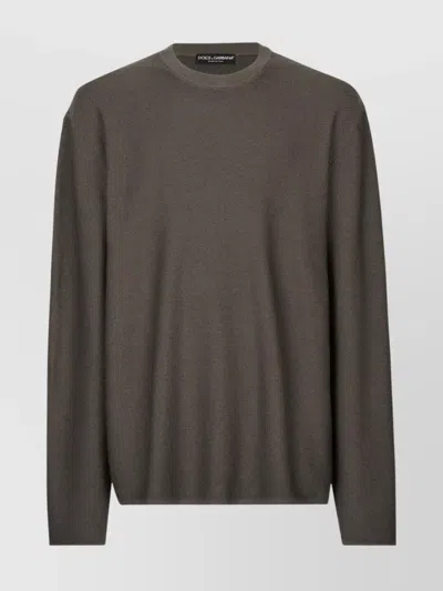 DOLCE & GABBANA RIBBED CREWNECK SWEATER IN FINE KNIT
